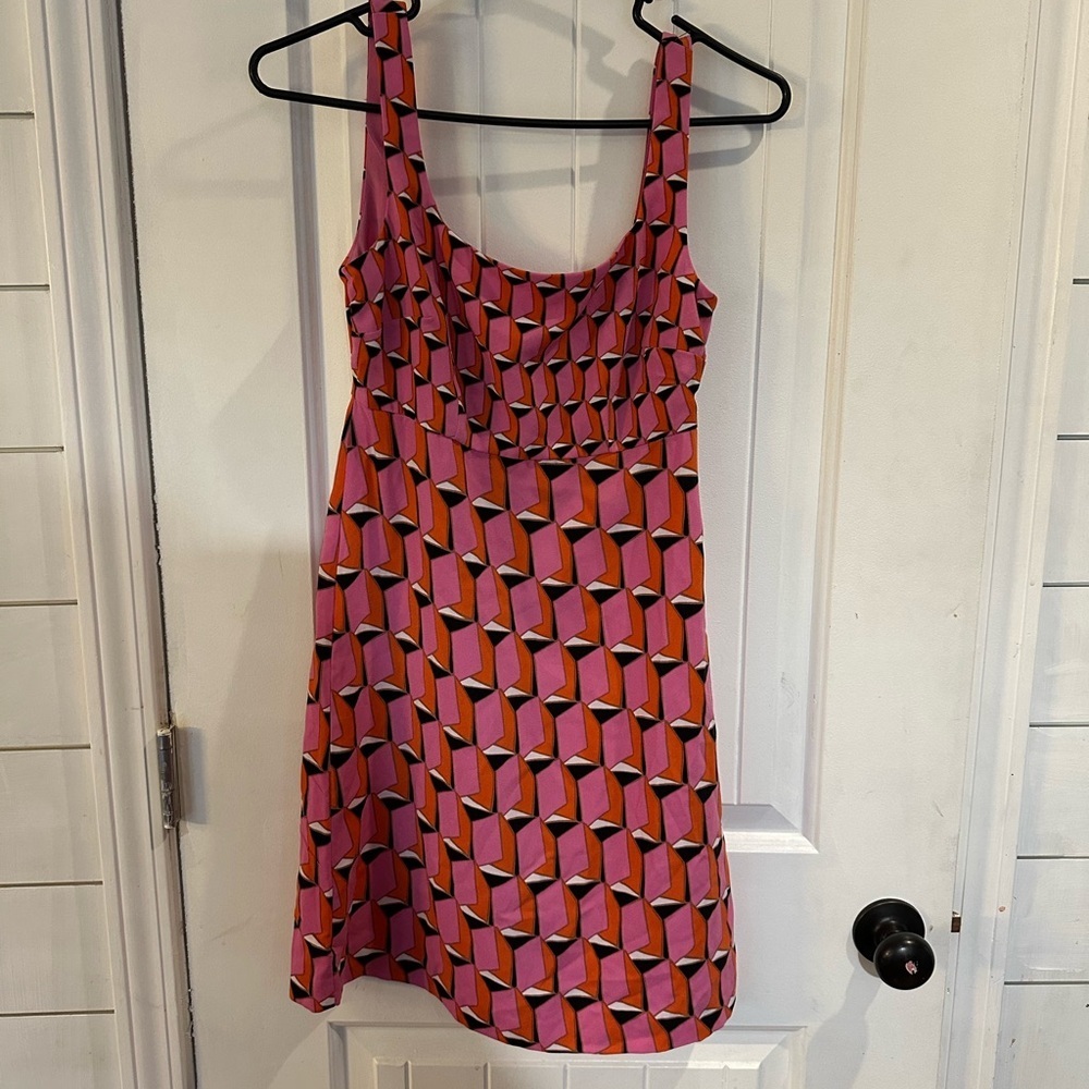 Diane Von Furstenberg Vibrant Pink And Orange Mini Dress